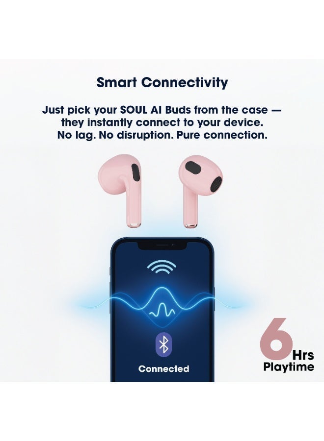 Xcell سماعات الأذن الذكية Xcell SOUL-AI – ترجمة مكالمات حية وفيديو بأكثر من 160 لغة، مساعد ذكي، ترجمة صور وصوت، صوت عالي الجودة بلوتوث 5.4، بطارية 6 ساعات، ضمان 2 سنة (وردي) - Image 5